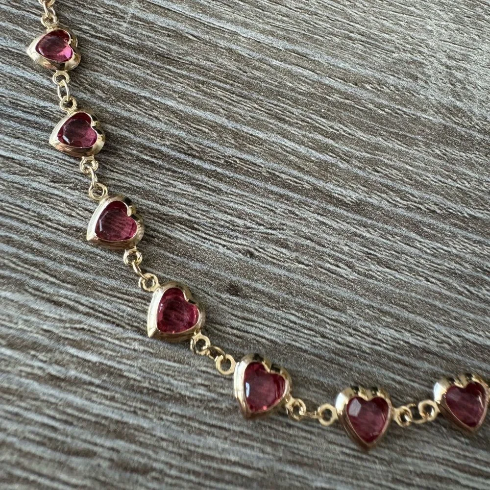 Heart Necklace with Red Accents N816